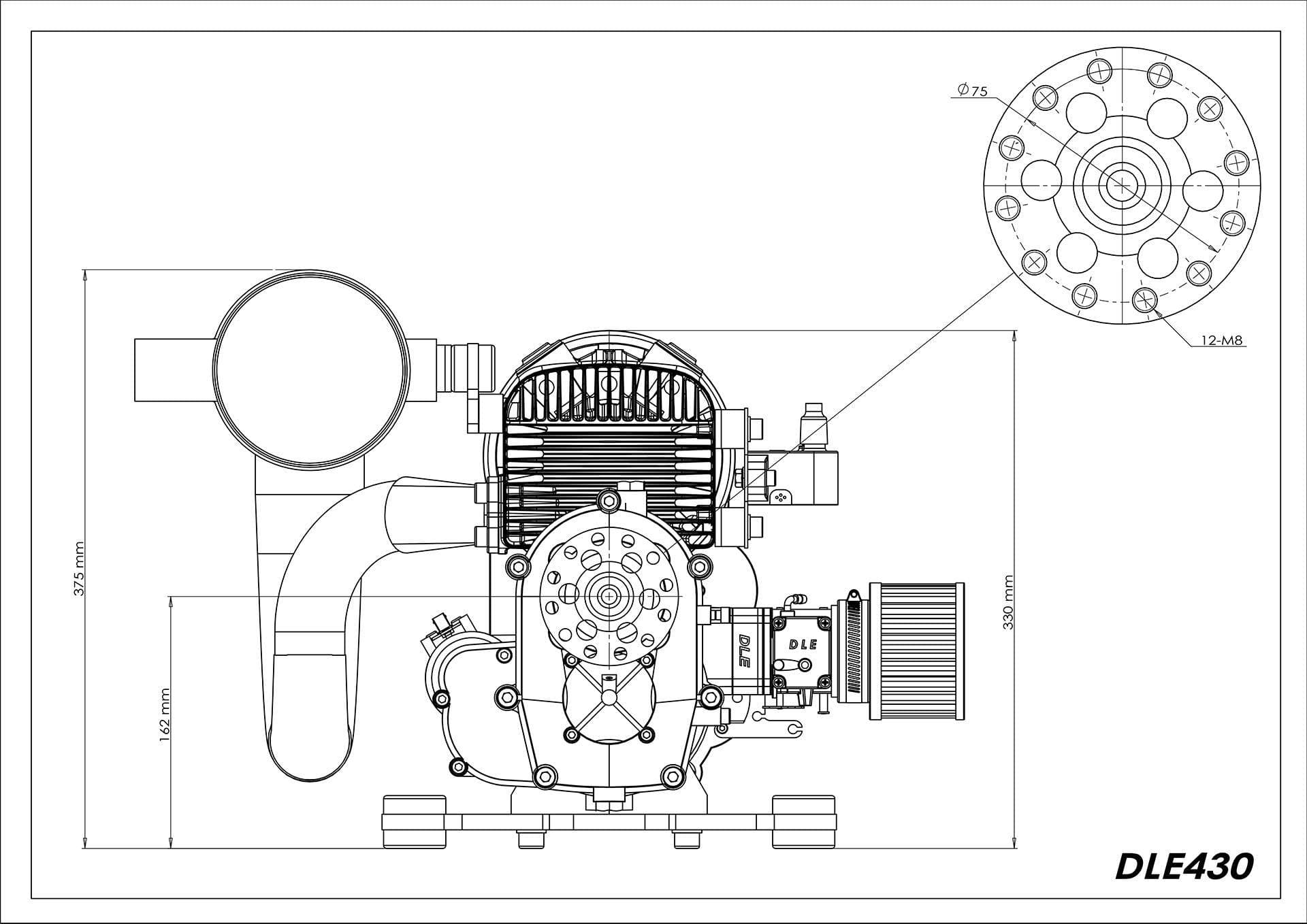 DLE430 尺寸图 3