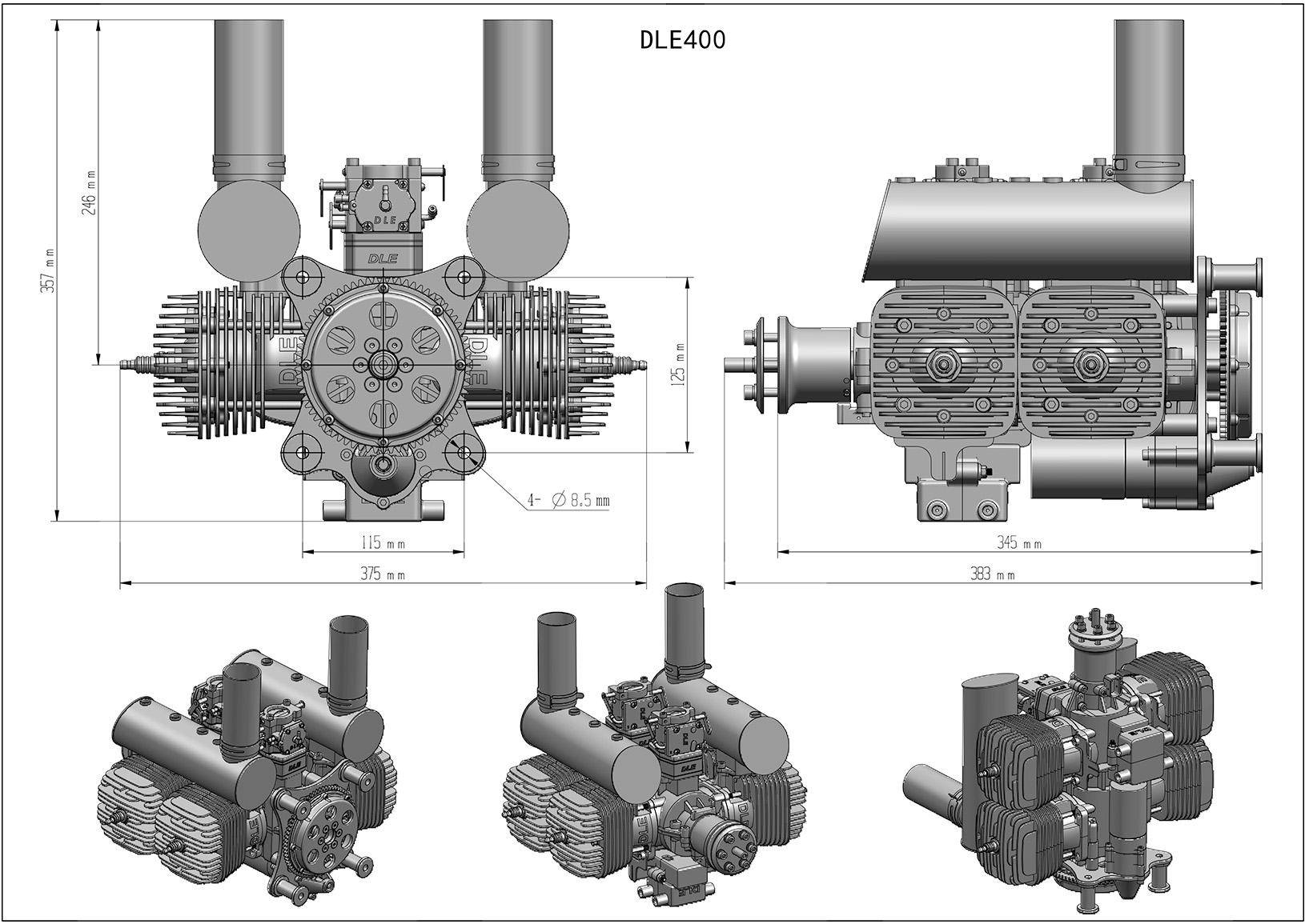 DLE400 Dimension Diagram